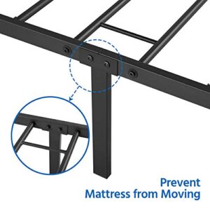 Topeakmart 13 inch Classic Metal Bed Frame with Headboard Mattress Foundation/Platform Bed/Slatted Bed Base,Twin Size