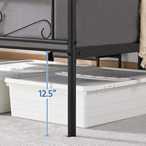 Topeakmart 13 inch Classic Metal Bed Frame with Headboard Mattress Foundation/Platform Bed/Slatted Bed Base,Twin Size