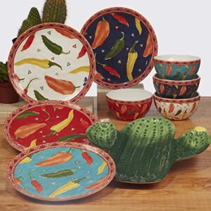 Certified International Santa Fe Chip & Dip Server,13.5" Diameter x 1.75", Multicolor