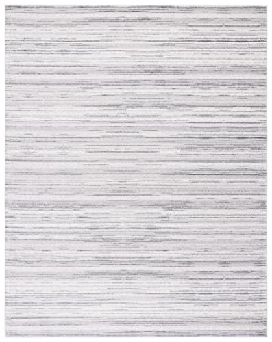 SAFAVIEH Skyler Collection 9' x 12' Ivory/Grey SKY121F Stripe Non-Shedding Living Room Dining Bedroom Area Rug