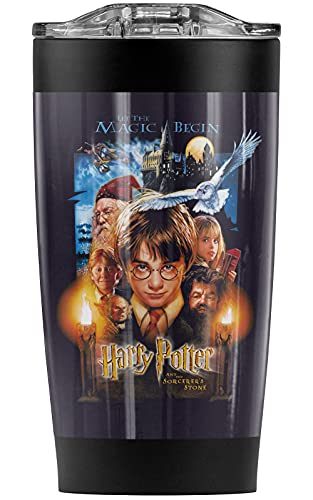 Harry Potter Sorcerer's Stone Poster Stainless Steel Tumbler 20 oz Coffee Travel Mug/Cup, Vacuum Insulated & Double Wall with Leakproof Sliding Lid | Great for Hot Drinks and Cold Beverages