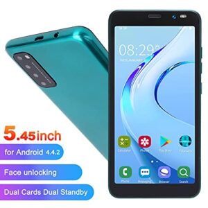 Hilitand 5.45 inch Smartphone, HD Full Screen Unlocked Cell Phones, for Android 4.4.2 Face Fingerprint Smart Phone, 512MB/4GB, HD Camera Mobil Phone, 1500mAh Battery, 128GB Extension (Green)