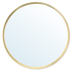 zenida round wall mirror,24-inch large circle mirror,gold metal framed wall-mounted bathroom mirror,decorative round mirror for bathroom decor,vanity bedroom,living room,entryway