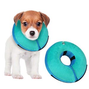 muksiron recovery collar for dogs,dog cone after surgery - soft protective inflatable pet recovery collar and does not obstruct vision dog collar - small 5"-8"