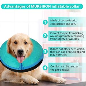 MUKSIRON Recovery Collar for Dogs,Dog Cone After Surgery - Soft Protective Inflatable Pet Recovery Collar and Does not obstruct Vision Dog Collar - Small 5"-8"