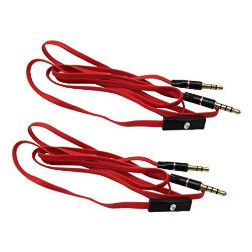 Performance 3.5MM Red Aux Cable Cord with in Line MIC for Skullcandy Crusher Headphones