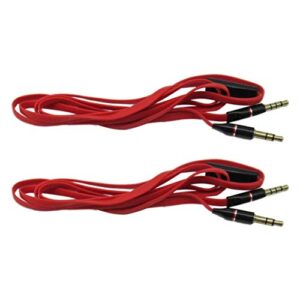 Performance 3.5MM Red Aux Cable Cord with in Line MIC for Skullcandy Crusher Headphones