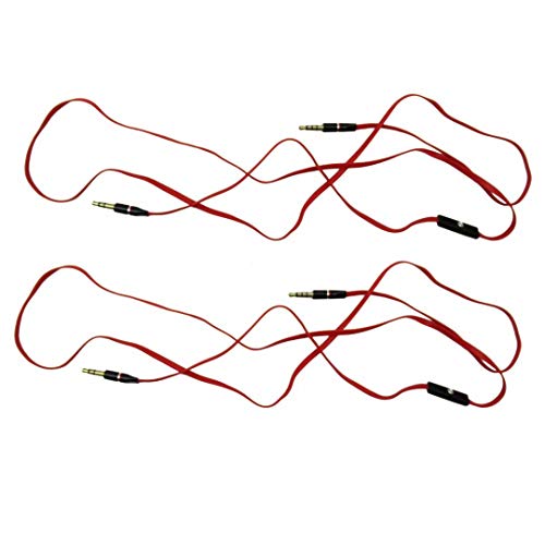 Performance 3.5MM Red Aux Cable Cord with in Line MIC for Skullcandy Crusher Headphones