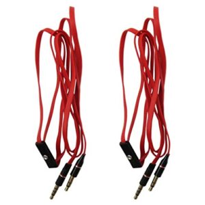 Performance 3.5MM Red Aux Cable Cord with in Line MIC for Skullcandy Crusher Headphones