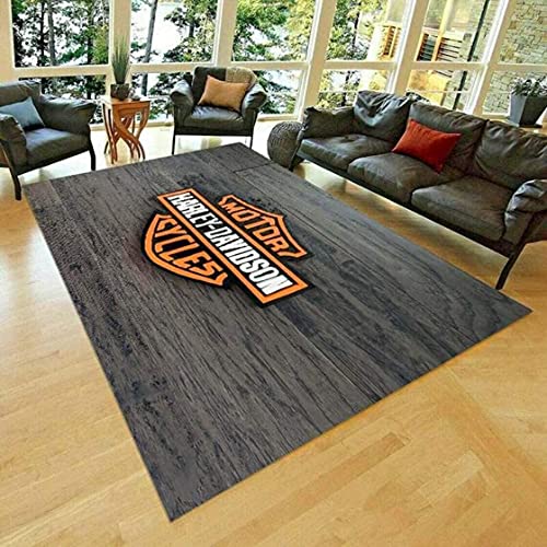 Motorcycle Harley Davidson Rug Carpet Area Rug Floor Carpet Living Room Home Decorative Special Design Washable Anti-Skid Base Indoor