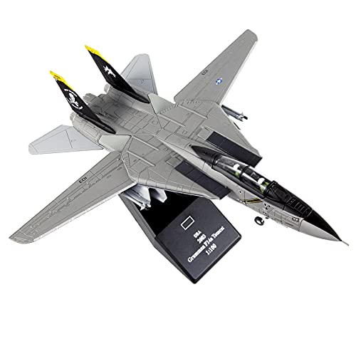 Busyflies Fighter Jet Model 1/100 F-14 Tomcat Skeleton Fighter Plane Model Diecast Military Airplane Model for Collection and Gift