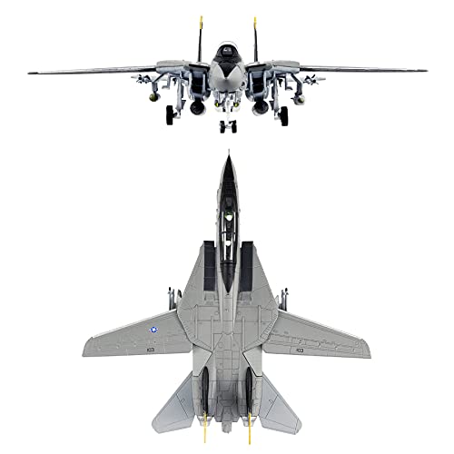 Busyflies Fighter Jet Model 1/100 F-14 Tomcat Skeleton Fighter Plane Model Diecast Military Airplane Model for Collection and Gift