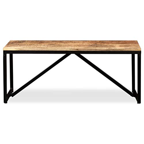 Tidyard Vintage Bench Industrial Style Mango Wood Seat Dining Table Bench with Steel Legs Home Entryway Living Room Kitchen Furniture 43.3 x 13.8 x 17.7 Inches (W x D x H)