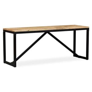 Tidyard Vintage Bench Industrial Style Mango Wood Seat Dining Table Bench with Steel Legs Home Entryway Living Room Kitchen Furniture 43.3 x 13.8 x 17.7 Inches (W x D x H)