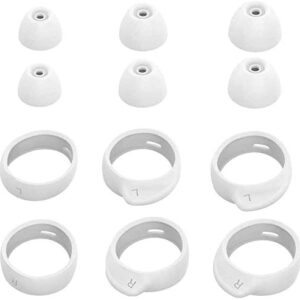 BLLQ Replacement for Samsung Galaxy Bud+ Plus Ear Tips Wing Tips 12 PCS Accessories, Silicone Ear Hooks Wingtips Earbuds Cover Eargels Eartips Compatible with Galaxy Buds Plus,White(Buds+)