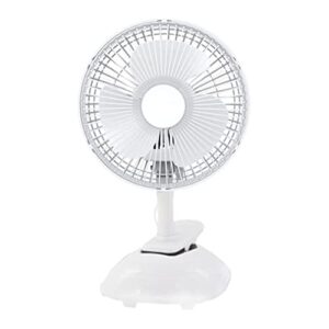 6 inch 2 speed-adjustable tilt, 2 in 1 clip and table fan personal clip on fan plug in clip fan for the home, office, dorm white color fan