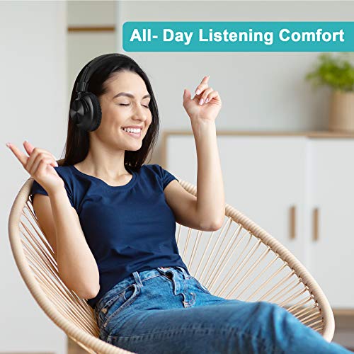 Nia Bluetooth 5.0 Over- Ear Wireless Headphones 30 Hours Battery, FM Radio, MP3 Player, Micro SD/TF with 40mm Deep Bass Drivers, Premium Microphone Built-in Headset, Foldable, Comfortable, Mowing