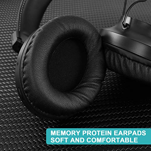 Nia Bluetooth 5.0 Over- Ear Wireless Headphones 30 Hours Battery, FM Radio, MP3 Player, Micro SD/TF with 40mm Deep Bass Drivers, Premium Microphone Built-in Headset, Foldable, Comfortable, Mowing