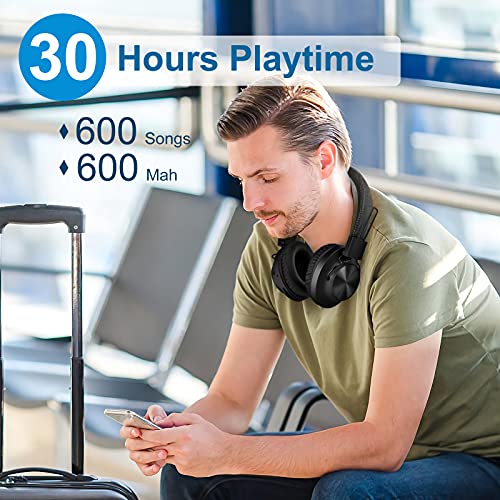 Nia Bluetooth 5.0 Over- Ear Wireless Headphones 30 Hours Battery, FM Radio, MP3 Player, Micro SD/TF with 40mm Deep Bass Drivers, Premium Microphone Built-in Headset, Foldable, Comfortable, Mowing