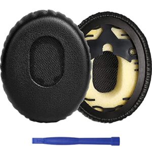 qc3 ear pads, replacement ear cushions soft protein leather noise isolation memory foam earpads professional repair parts for bose quietcomfort 3 (qc3) & oe1 on-ear headphones - black