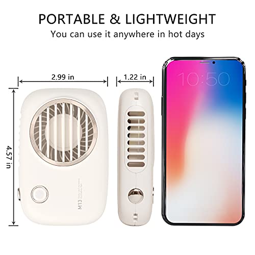 CuFun Portable Neck fan Hands free Personal Fan, Rechargeable Mini Hanging Neck Fan with Night Light for Kids Women Men Outdoor Travel Camping Park, White