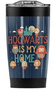 logovision harry potter hogwarts is my home stainless steel tumbler 20 oz coffee travel mug/cup, vacuum insulated & double wall with leakproof sliding lid | great for hot drinks and cold beverages