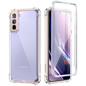 suritch clear case for samsung galaxy s21 plus 5g,[built in screen protector][camera lens protection] full body protective shockproof bumper rugged cover for galaxy s21 plus 6.7 inch (clear)