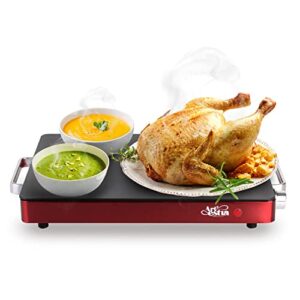 artestia electric warming trays for food, food tray warmer for parties with adjustable temperature control, for home dinners, buffets, restaurants, house parties, party events, 17.5"x12.2"