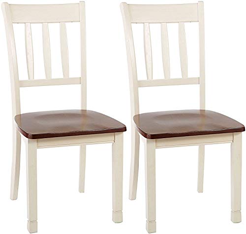 Signature Design by Ashley Whitesburg Dining Room Chair Set of 2, Brown/Cottage White & Design by Ashley Whitesburg Dining Room Bench, Brown/Cottage White