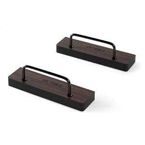 victrola 'the shelves' - vinyl records and album art holder (set of 2), espresso wood finish with smart black metal accents, elegant and stylist looks, wall mountable, single shelf holds 1 record art