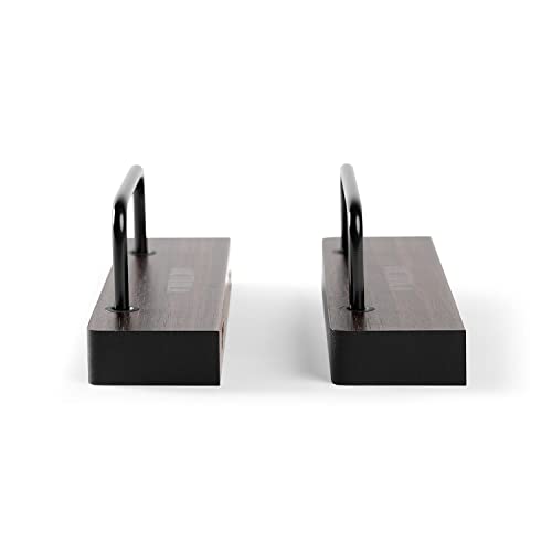 Victrola 'The Shelves' - Vinyl Records and Album Art Holder (Set of 2), Espresso Wood Finish with Smart Black Metal Accents, Elegant and Stylist Looks, Wall Mountable, Single Shelf Holds 1 Record Art