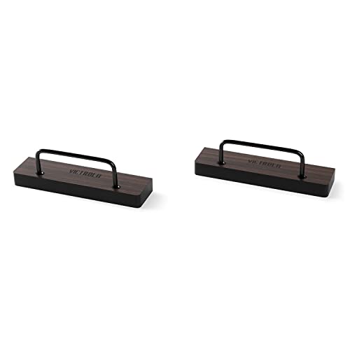 Victrola 'The Shelves' - Vinyl Records and Album Art Holder (Set of 2), Espresso Wood Finish with Smart Black Metal Accents, Elegant and Stylist Looks, Wall Mountable, Single Shelf Holds 1 Record Art