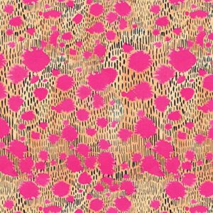 pbs fabrics lush and wild by katie kortman, sateen 2 yard, freckled wood, pink