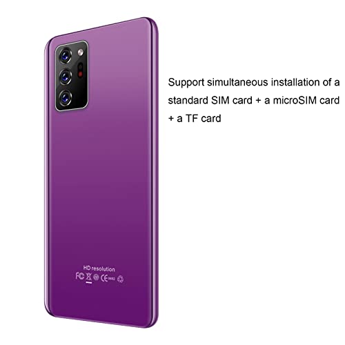 5.72in HD Full Screen Smart Phone, Note30 Plus Unlocked Smartphones, Dual Cards Dual Standby, 512MB+4GB Cell Phones, for Android 4.4.2, Support WiFi +BT+FM (Violet)