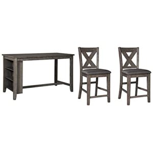 signature design by ashley caitbrook counter height dining room table, gray & design by ashley caitbrook upholstered barstool, 2 count