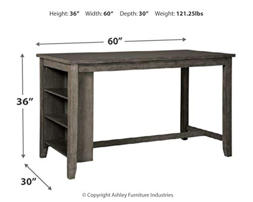 Signature Design by Ashley Caitbrook Counter Height Dining Room Table, Gray & Design by Ashley Caitbrook Upholstered Barstool, 2 Count