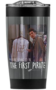 logovision seinfeld the first pirate stainless steel tumbler 20 oz coffee travel mug/cup, vacuum insulated & double wall with leakproof sliding lid | great for hot drinks and cold beverages