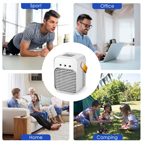 Portable Air Conditioner, Personal Air Cooler, USB Air Conditioner Fan with 3-Speed, Quiet Air Cooler Misting Fan with Handle for Home Room Office