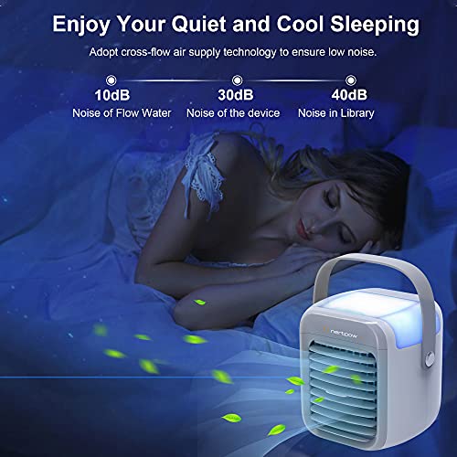 Nertpow Portable Air Conditioner, Portable Cooler, Quick & Easy Way to Cool Personal Space, As Seen On TV, Suitable for Bedside, Office and Study Room. Three Wind Level Adjustment ……