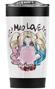 harley quinn mad love stainless steel tumbler 20 oz coffee travel mug/cup, vacuum insulated & double wall with leakproof sliding lid | great for hot drinks and cold beverages