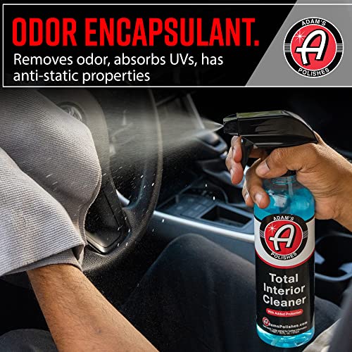 Adam’s Total Interior Cleaner & Protectant (16oz) - Car Interior Quick Detailer & SiO2 Protection - Ceramic Infused UV Protection, Anti-Static, OEM Finish - For Leather, Vinyl, Plastics, Glass & More