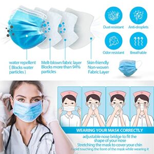 SkyPro Medical Grade Procedure Masks Adult 4-Ply Disposable Blue Face Masks Filter Efficiency Greater than 99%