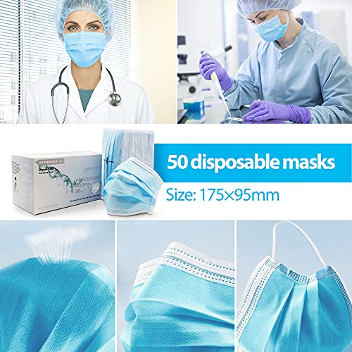 SkyPro Medical Grade Procedure Masks Adult 4-Ply Disposable Blue Face Masks Filter Efficiency Greater than 99%