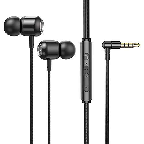 Gaweb Earphones, 3.5mm Jack Earbud Functional Good Sound Quality 1.2m Music Earbud Wired Headset for Listening to Songs - Black (2473946-Gaweb-1)