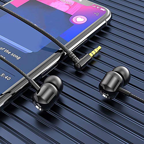 Gaweb Earphones, 3.5mm Jack Earbud Functional Good Sound Quality 1.2m Music Earbud Wired Headset for Listening to Songs - Black (2473946-Gaweb-1)