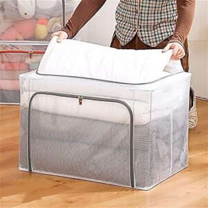 ZyHMW Large Foldable Clothing Storage Bags 2PCS, 66L Clothes Storage Bins, Thick Fabric Closet Organizers and Storage (Color : GauzeD) (Color : Waterproof a)