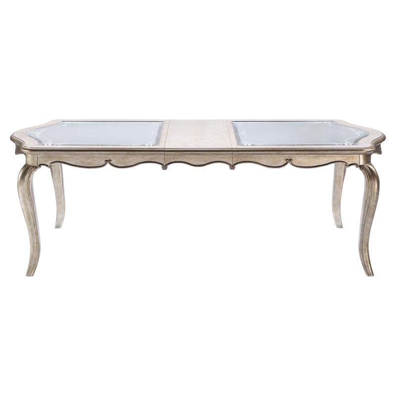 Acme Furniture Esteban Dining Table, Antique Champagne Finish