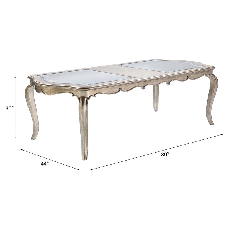 Acme Furniture Esteban Dining Table, Antique Champagne Finish