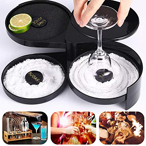 3-Tier Bar Juice Cocktail Seasoning Box Rimmers Bartender Tool Jewelry Storage Box Sugar Salt Rimmer for Bar Party