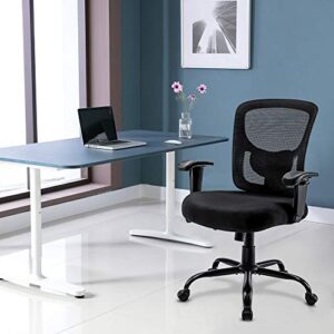 Bigroof Big and Tall Office Chair 400lbs, Ergonomic Mesh Desk Computer Chair with Adjustable Lumbar Support Arms High Back Wide Seat Task Executive Rolling Swivel Chair for Women Men, Heavy People